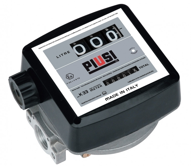Лічильник для Бензину, ДП 20-120 л/хв Piusi K33 ATEX (Італія)